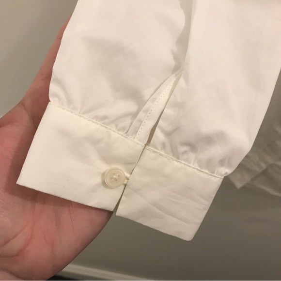 NWT Derek Lam Off Shoulder Button Down Top 8 white blouse shirt cotton - Picture 3 of 11